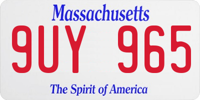 MA license plate 9UY965