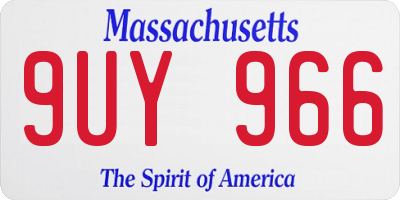 MA license plate 9UY966