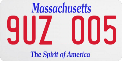 MA license plate 9UZ005