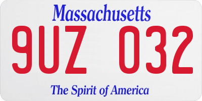 MA license plate 9UZ032
