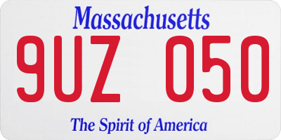 MA license plate 9UZ050