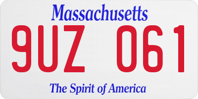 MA license plate 9UZ061