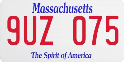 MA license plate 9UZ075