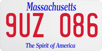 MA license plate 9UZ086