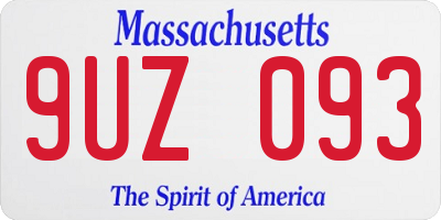 MA license plate 9UZ093