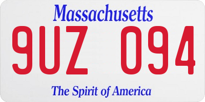MA license plate 9UZ094