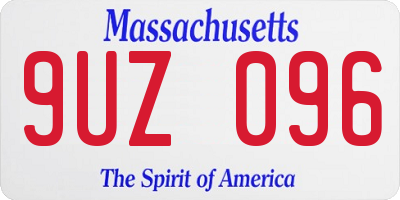 MA license plate 9UZ096