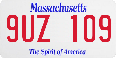 MA license plate 9UZ109