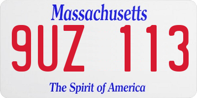 MA license plate 9UZ113