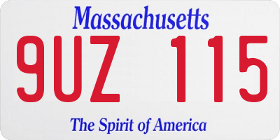 MA license plate 9UZ115