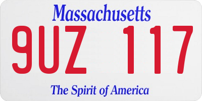 MA license plate 9UZ117