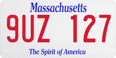 MA license plate 9UZ127