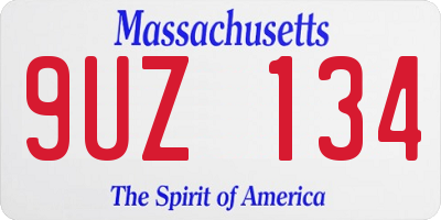 MA license plate 9UZ134