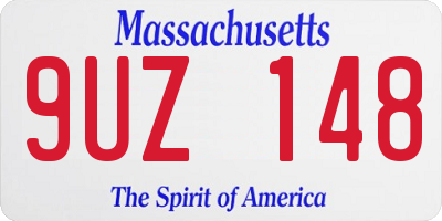MA license plate 9UZ148