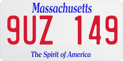 MA license plate 9UZ149