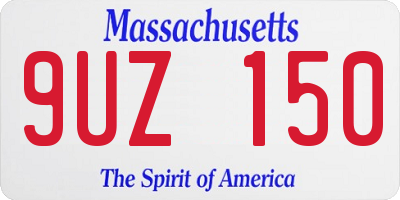 MA license plate 9UZ150