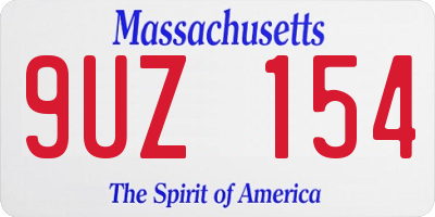 MA license plate 9UZ154