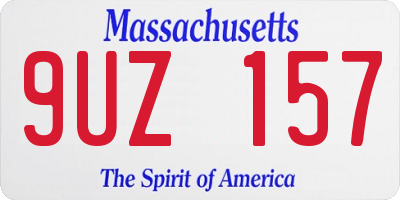 MA license plate 9UZ157