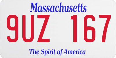 MA license plate 9UZ167