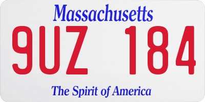 MA license plate 9UZ184