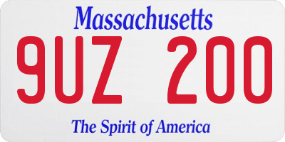 MA license plate 9UZ200