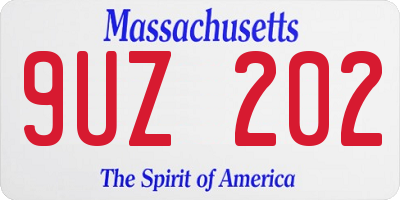 MA license plate 9UZ202