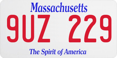 MA license plate 9UZ229