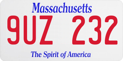 MA license plate 9UZ232