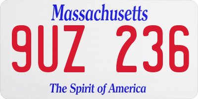 MA license plate 9UZ236