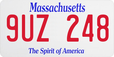 MA license plate 9UZ248