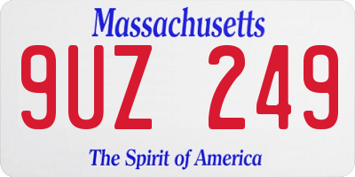 MA license plate 9UZ249