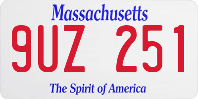 MA license plate 9UZ251