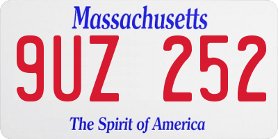 MA license plate 9UZ252
