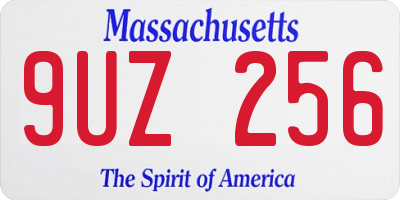 MA license plate 9UZ256