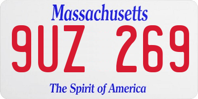 MA license plate 9UZ269
