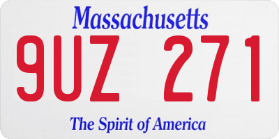 MA license plate 9UZ271