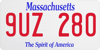 MA license plate 9UZ280