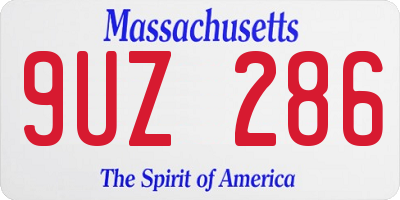MA license plate 9UZ286