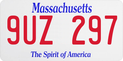 MA license plate 9UZ297