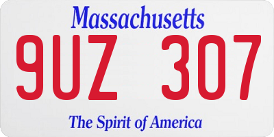 MA license plate 9UZ307