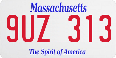 MA license plate 9UZ313