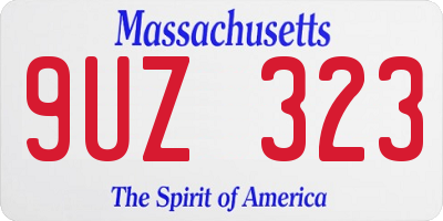 MA license plate 9UZ323