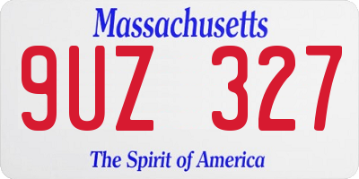 MA license plate 9UZ327