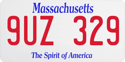 MA license plate 9UZ329
