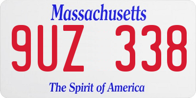 MA license plate 9UZ338