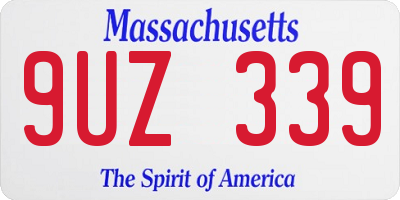 MA license plate 9UZ339