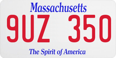 MA license plate 9UZ350