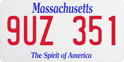 MA license plate 9UZ351