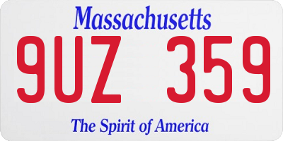 MA license plate 9UZ359