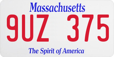MA license plate 9UZ375